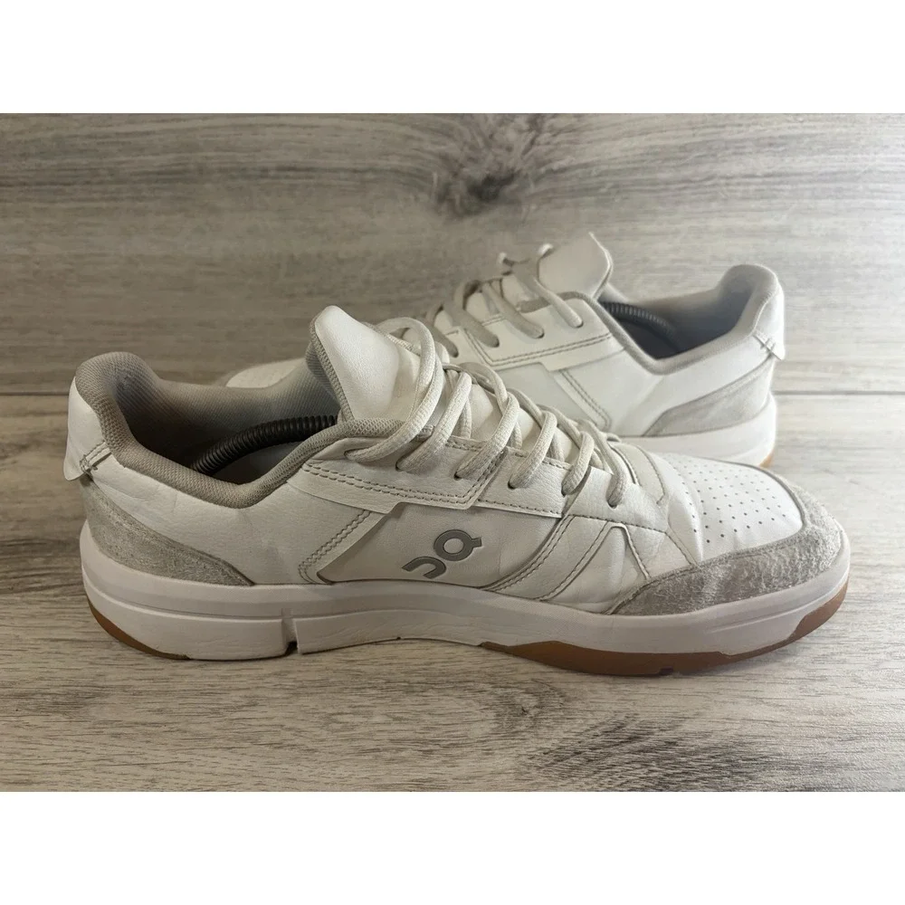 On The Rodger Clubhouse Mens Sneakers Shoes Size 12 Triple White Leather Cloud